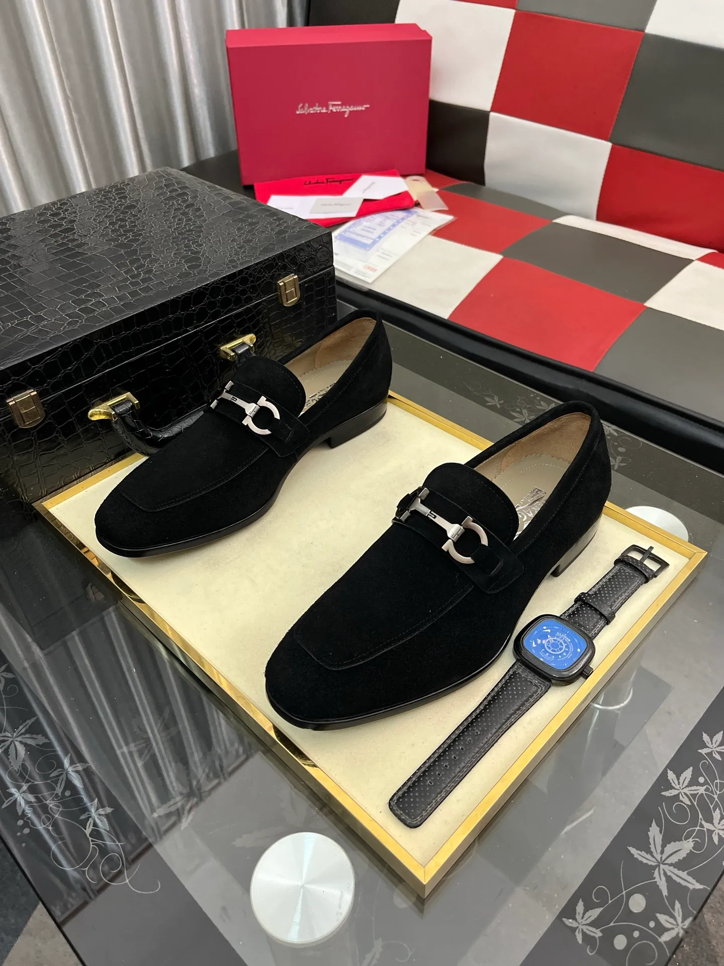 Men's shoes 💰600⌚️⌚️[Salvatore Ferragamo] Ferragamo business leather shoes, 1:1 top purchasing quality, imported selected original calfskin for the uppers, imported original soft water-dyed cowhide for the inner feet, imported original customized Italian handmade lightweight foam outsole, size: 39-44 5️⃣ options available